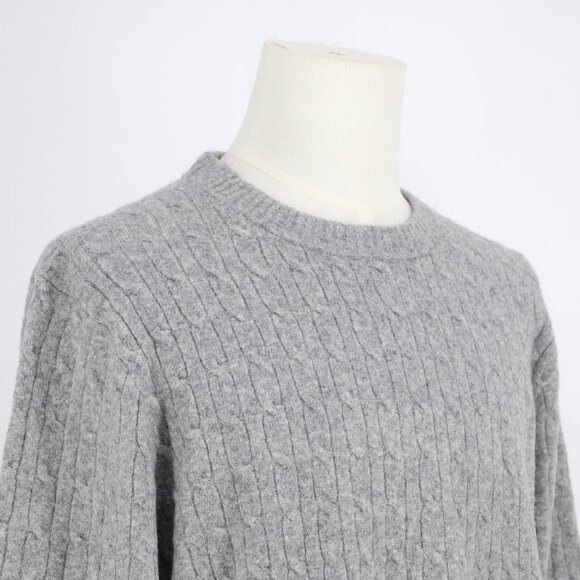 NWT J.CREW FACTORY Men's Cable Crewneck Sweater Extra-Soft Yarn Heather Gray XL - Picture 4 of 8